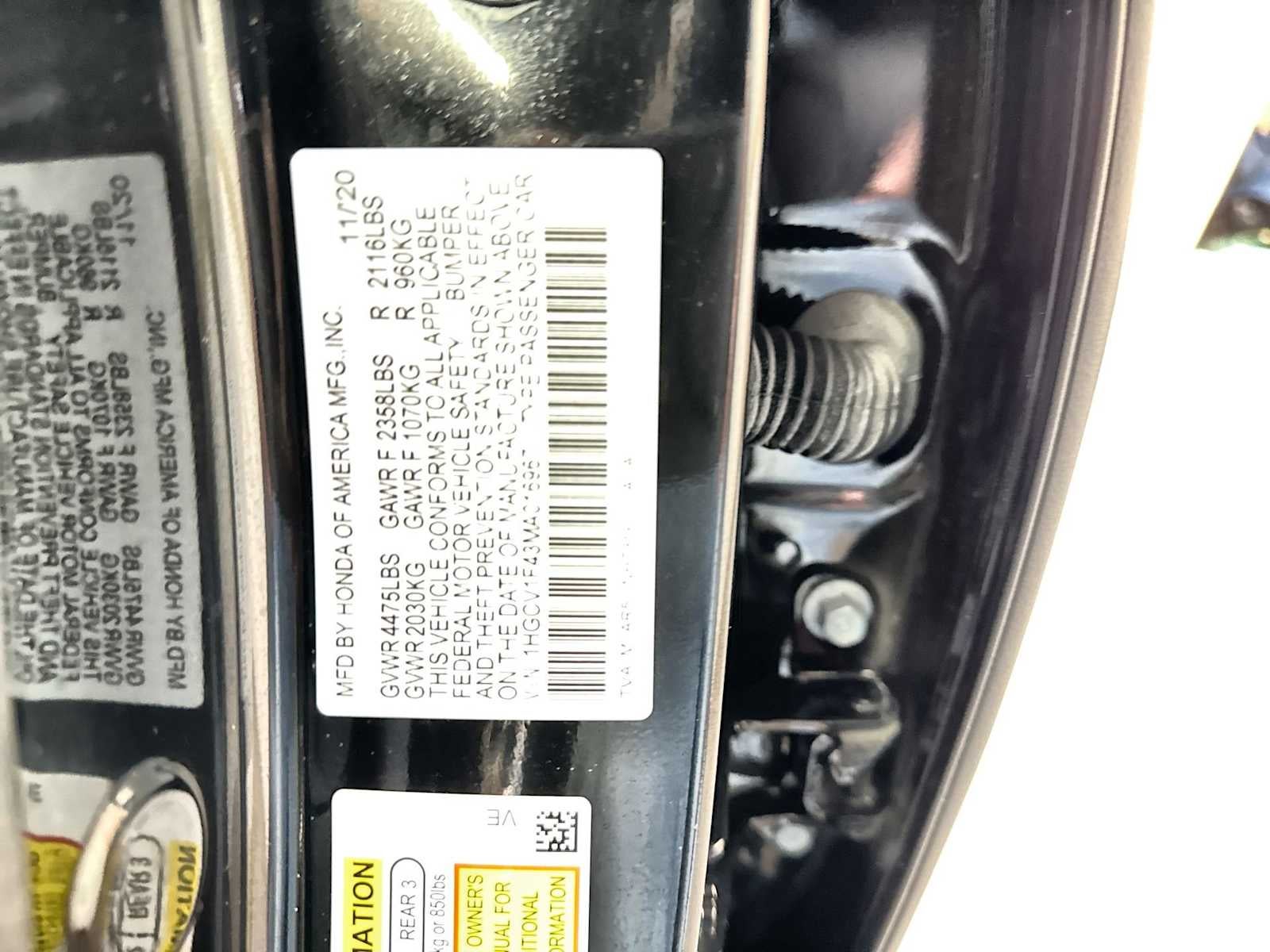 2021 Honda Accord Sedan Sport SE