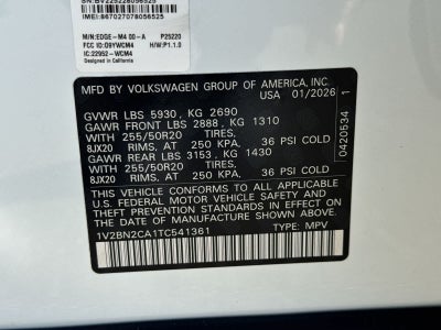 2026 Volkswagen Atlas 2.0T SEL