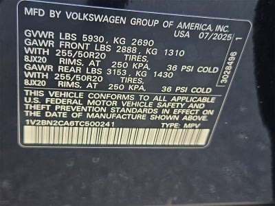 2026 Volkswagen Atlas 2.0T SEL