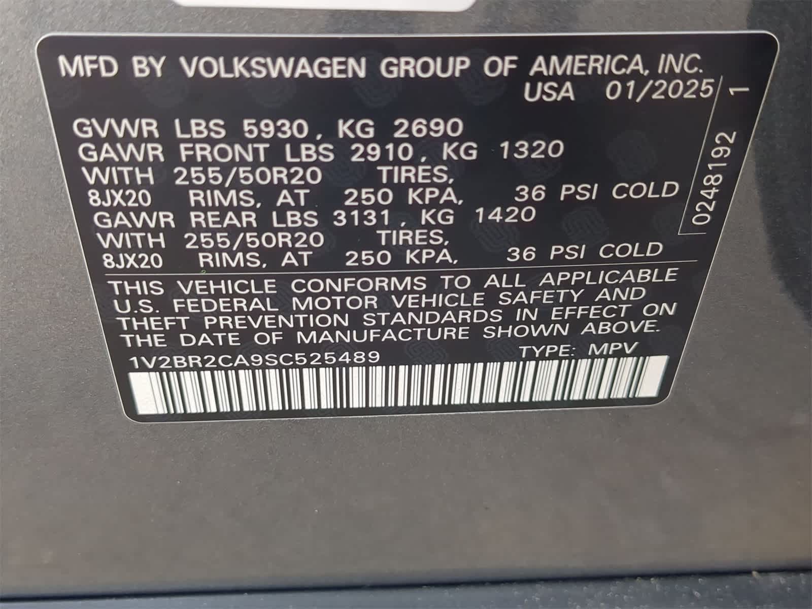 2025 Volkswagen Atlas 2.0T SEL