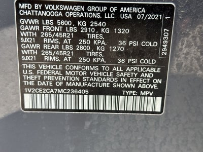 2021 Volkswagen Atlas Cross Sport 3.6L V6 SEL R-Line