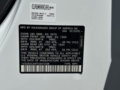 2026 Volkswagen Atlas 2.0T Peak Edition