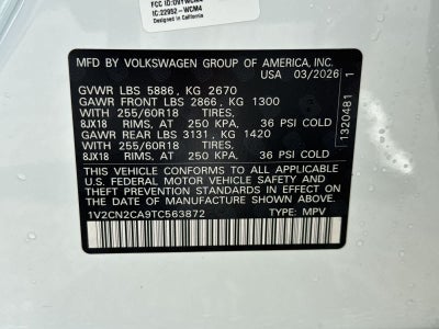 2026 Volkswagen Atlas 2.0T Peak Edition