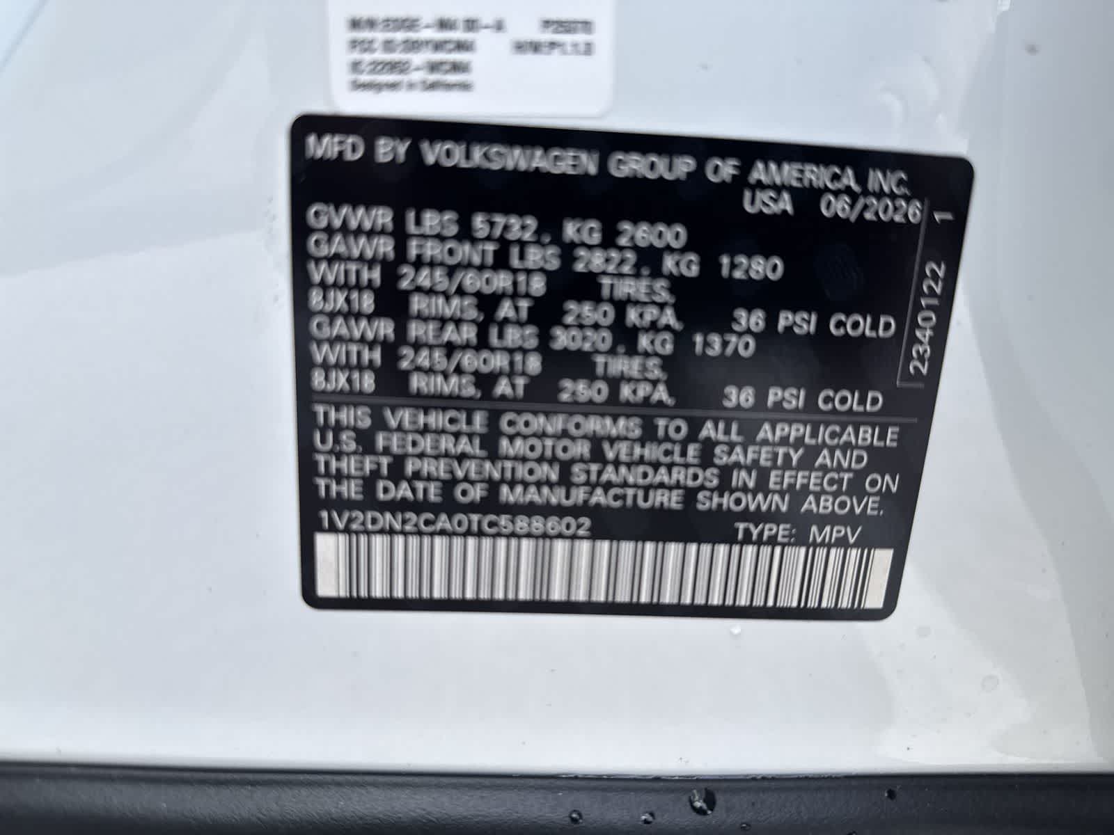 2026 Volkswagen Atlas 2.0T SE