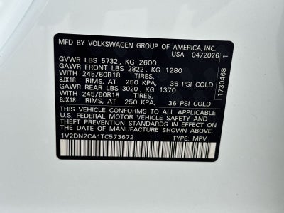 2026 Volkswagen Atlas 2.0T SE