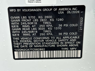 2026 Volkswagen Atlas 2.0T SE