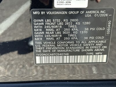 2026 Volkswagen Atlas 2.0T SE