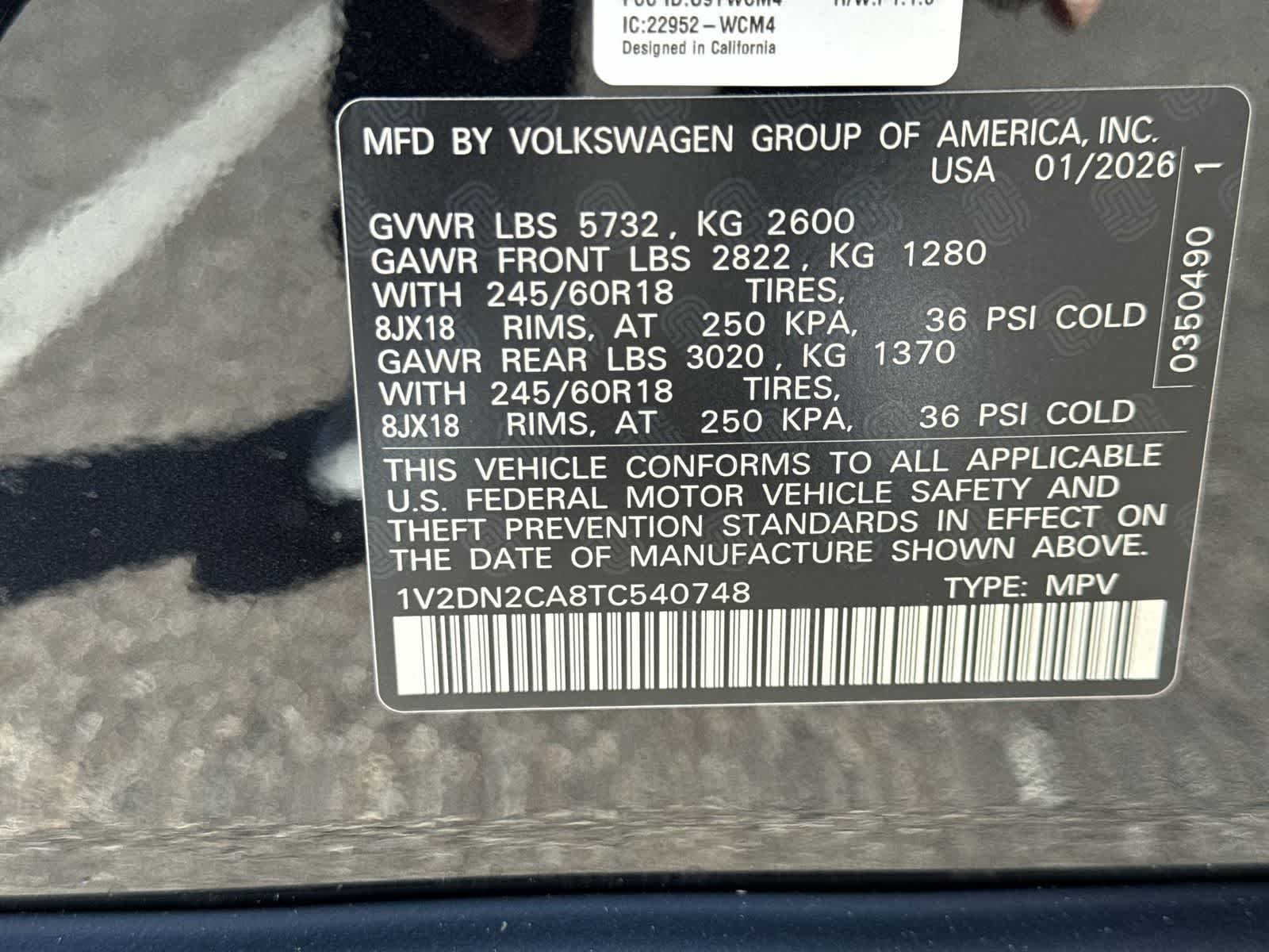 2026 Volkswagen Atlas 2.0T SE