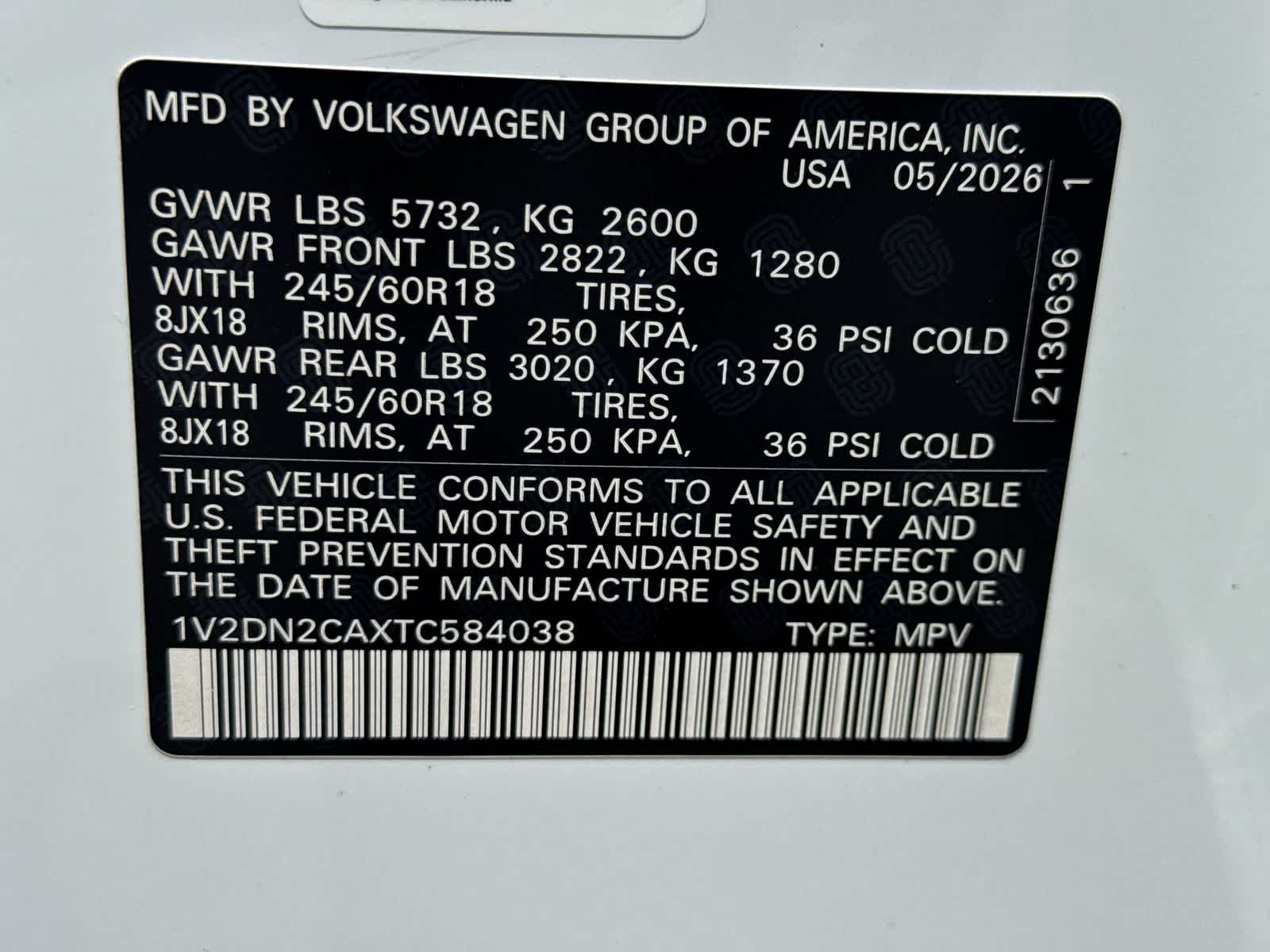 2026 Volkswagen Atlas 2.0T SE