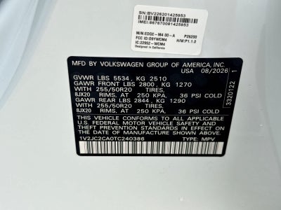 2026 Volkswagen Atlas Cross Sport 2.0T SE W/TECHNOLOGY