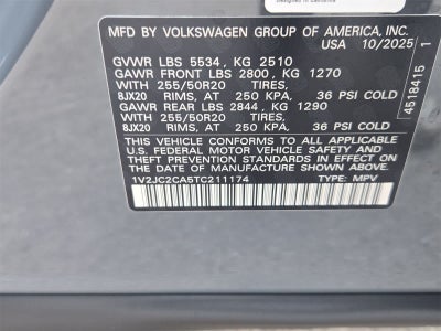 2026 Volkswagen Atlas Cross Sport 2.0T SE W/TECHNOLOGY