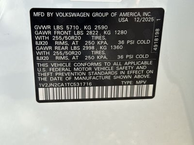 2026 Volkswagen Atlas 2.0T SE W/TECHNOLOGY