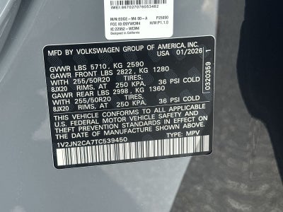 2026 Volkswagen Atlas 2.0T SE W/TECHNOLOGY