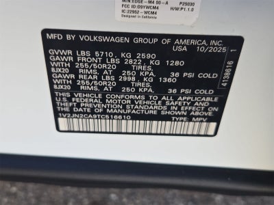 2026 Volkswagen Atlas 2.0T SE W/TECHNOLOGY