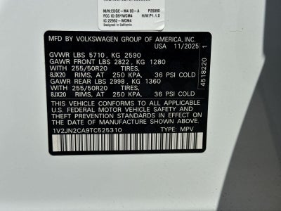 2026 Volkswagen Atlas 2.0T SE W/TECHNOLOGY