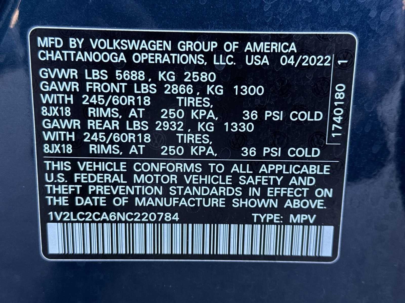 2022 Volkswagen Atlas Cross Sport 2.0T SE