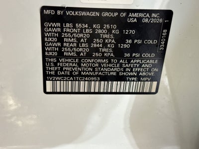 2026 Volkswagen Atlas Cross Sport 2.0T SE W/TECHNOLOGY