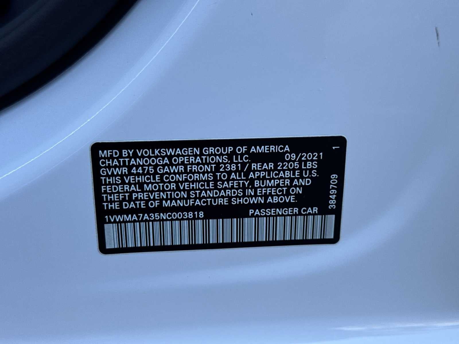 2022 Volkswagen Passat 2.0T R-Line