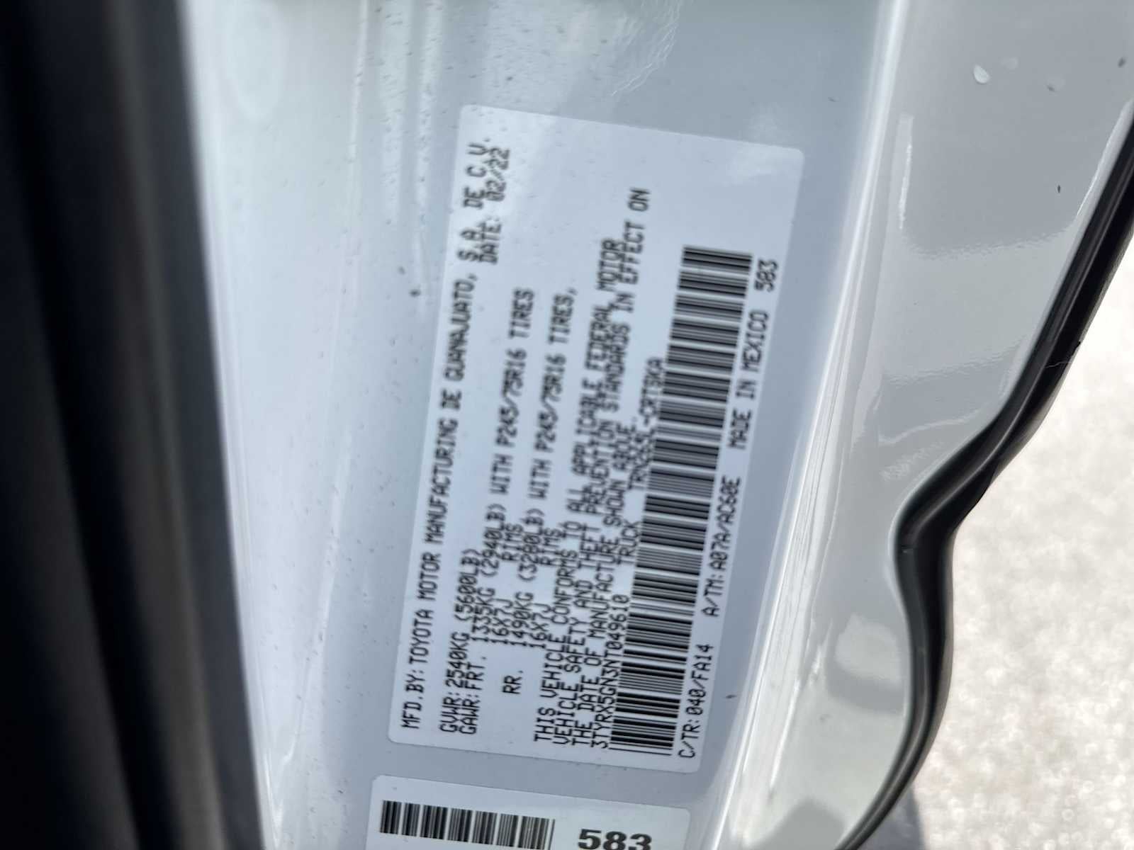 2022 Toyota Tacoma SR