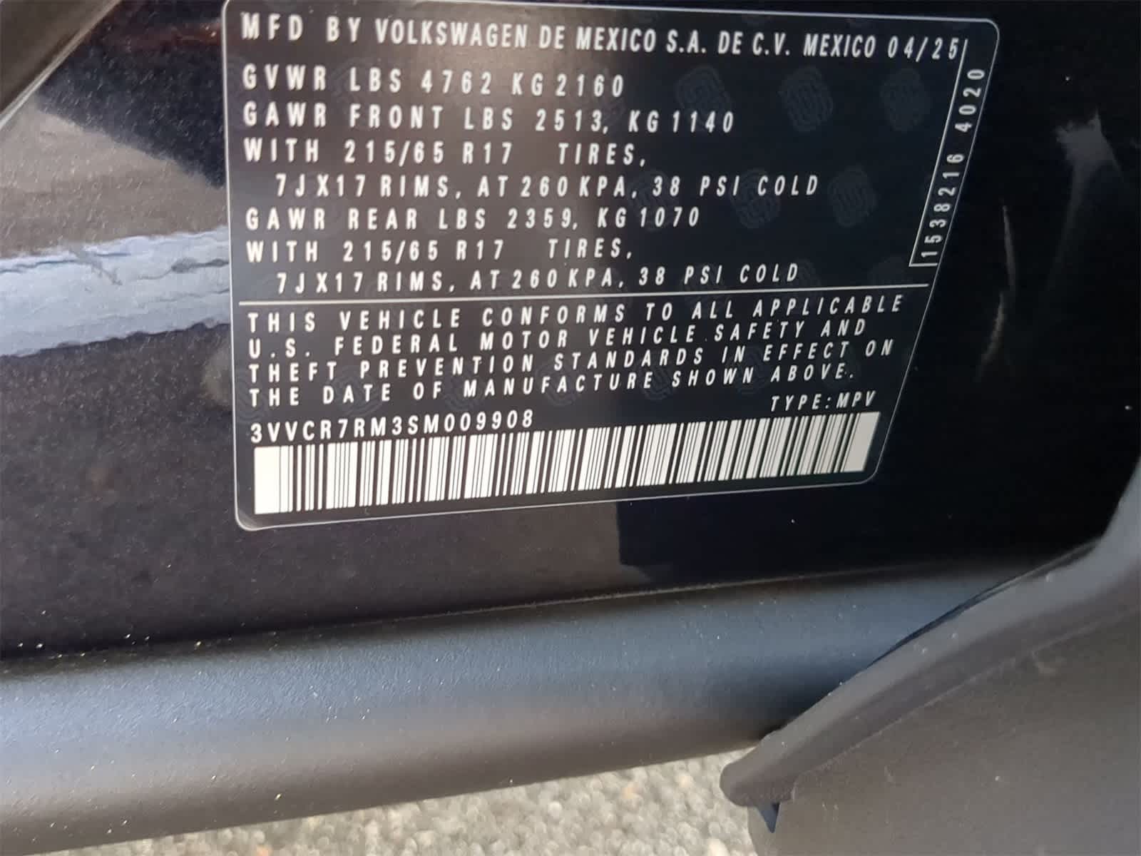 2025 Volkswagen Tiguan 2.0T S