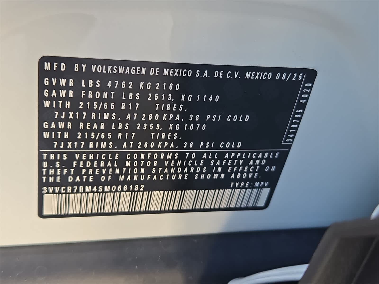 2025 Volkswagen Tiguan 2.0T S