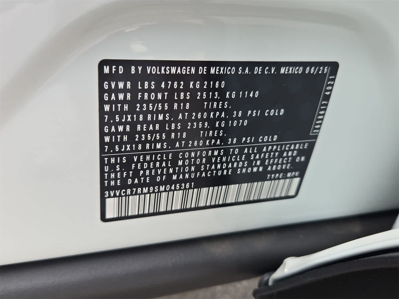 2025 Volkswagen Tiguan 2.0T S