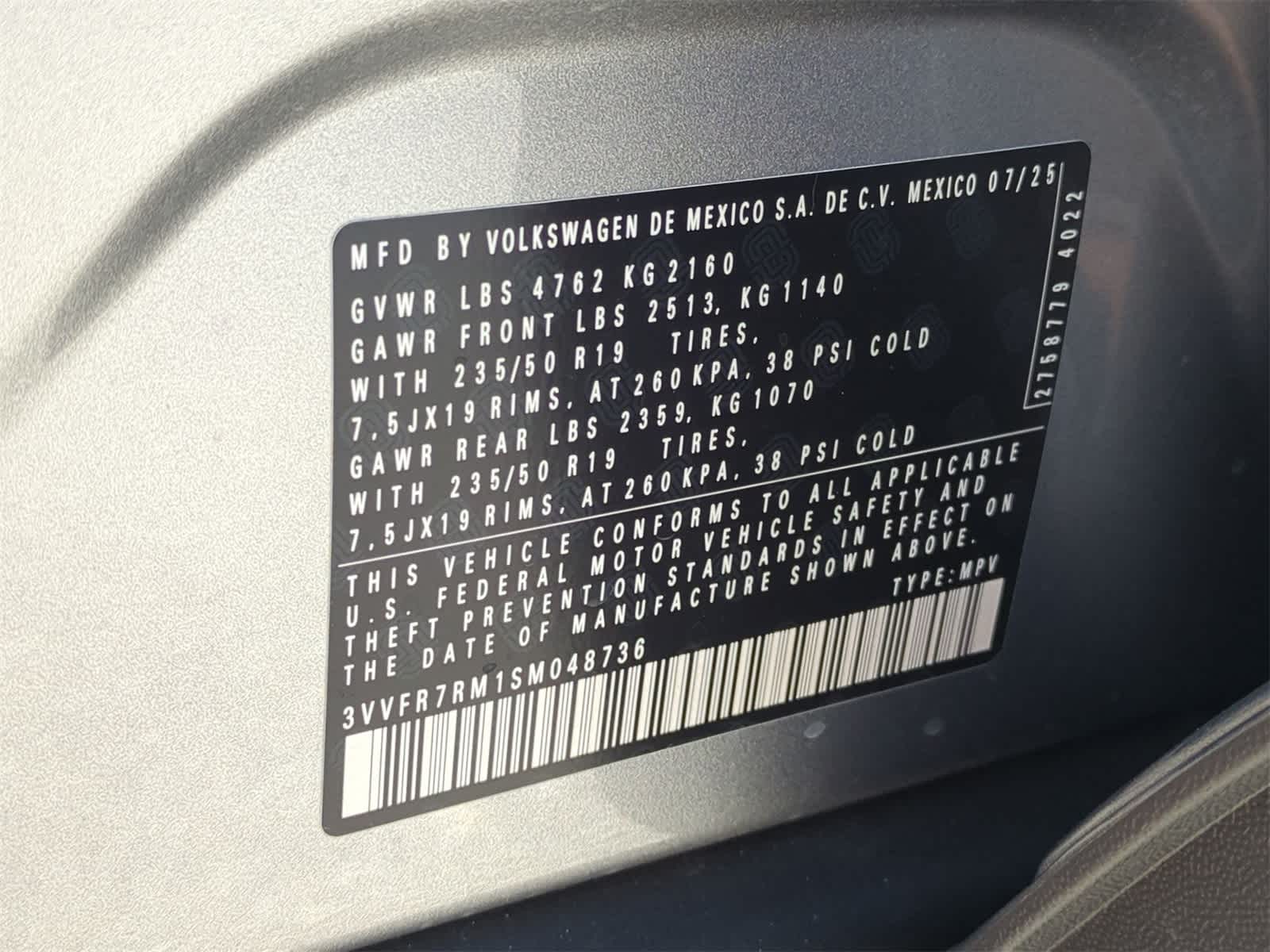 2025 Volkswagen Tiguan 2.0T SE