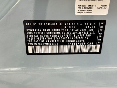 2027 Volkswagen Jetta 1.8T SE
