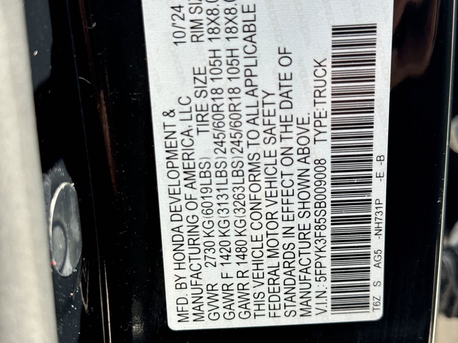 2025 Honda Ridgeline Black Edition