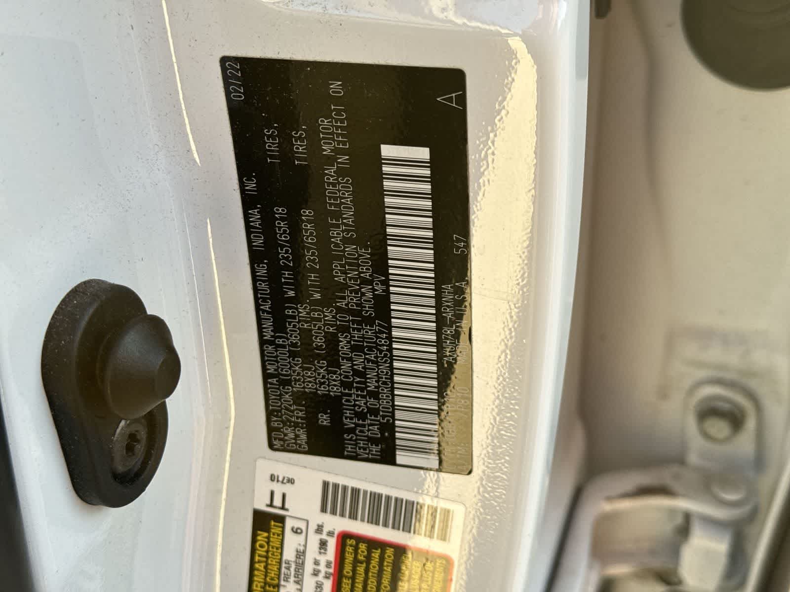 2022 Toyota Highlander Hybrid LE